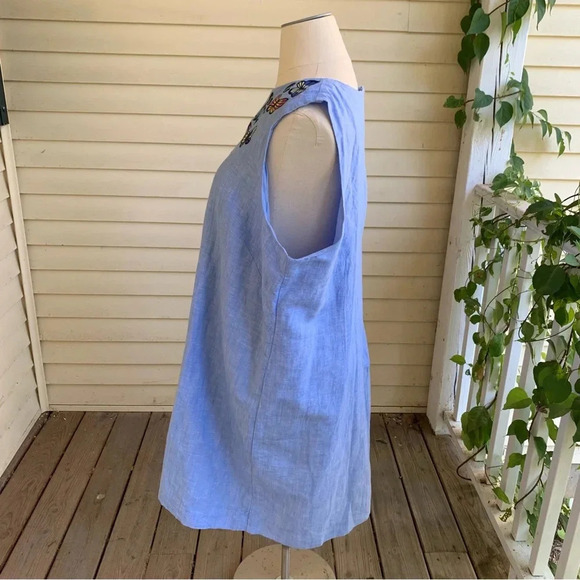 NWT Talbots Embroidered Butterfly Linen Blend Shift Dress Plus Size 22W Blue - Picture 7 of 10